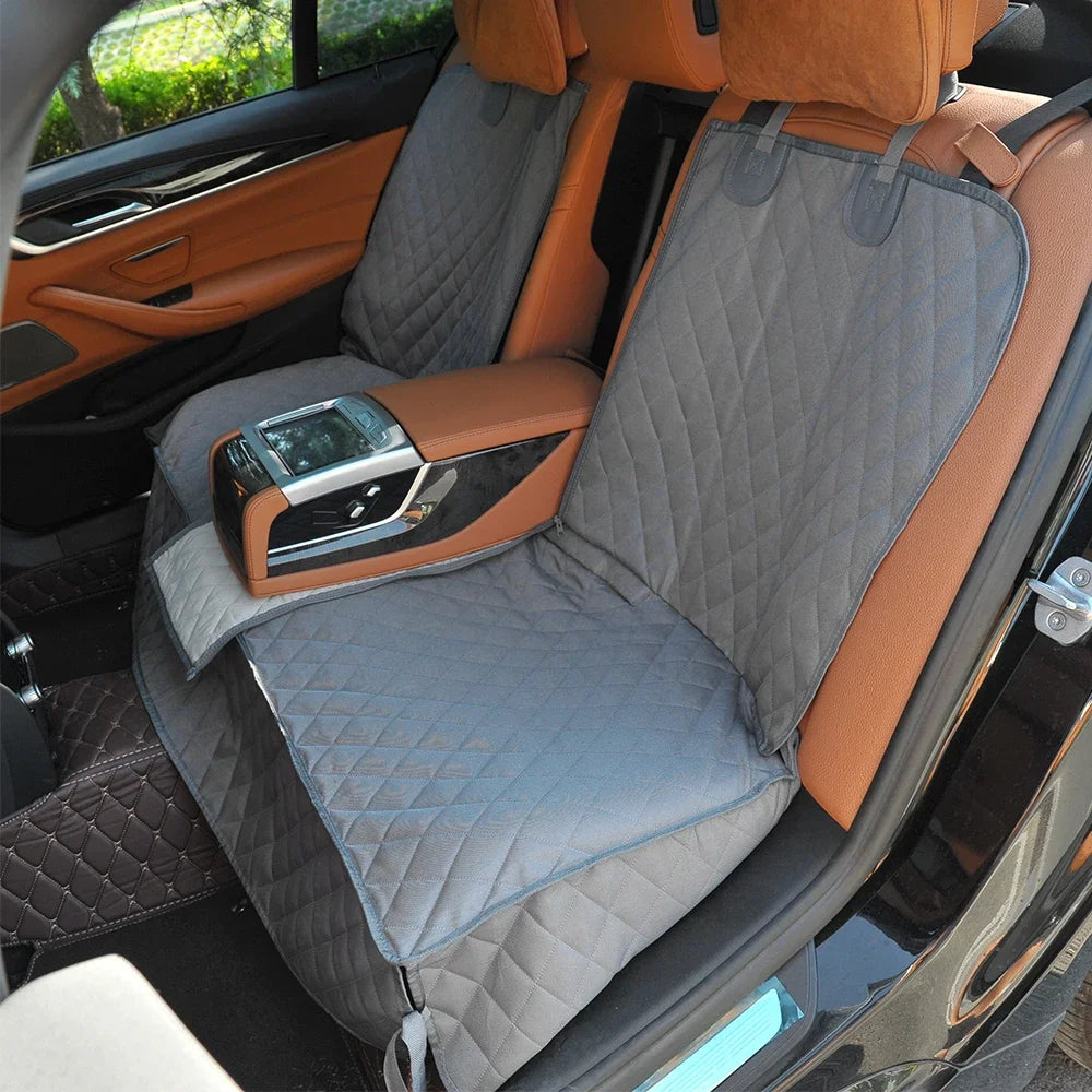 Dog Car Seat Cover Pet Travel Carrier Mattress Waterproof Dog Car Seat Protector Mat with Middle Seat Armrest for Dogs